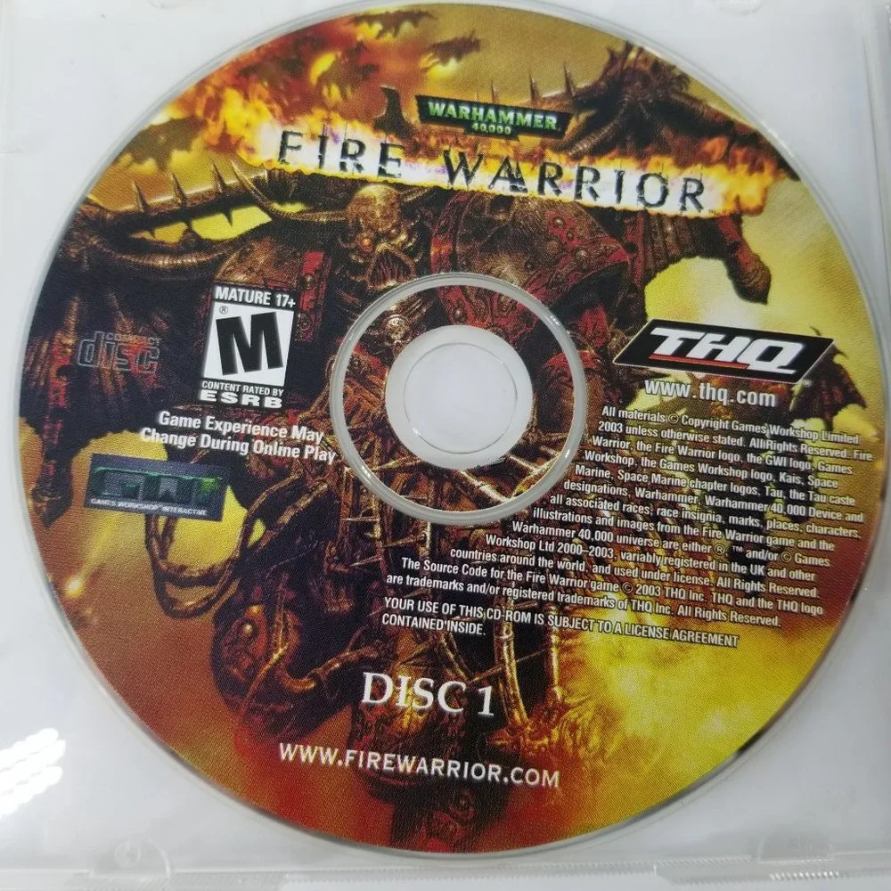 Warhammer 40K 400000 Fire Warrior Windows PC CD Rom Game 2003 Strategy